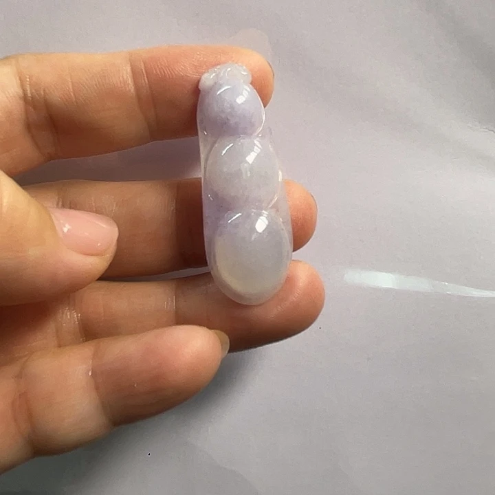 翡翠未镶嵌颈饰紫罗兰豆子吊坠