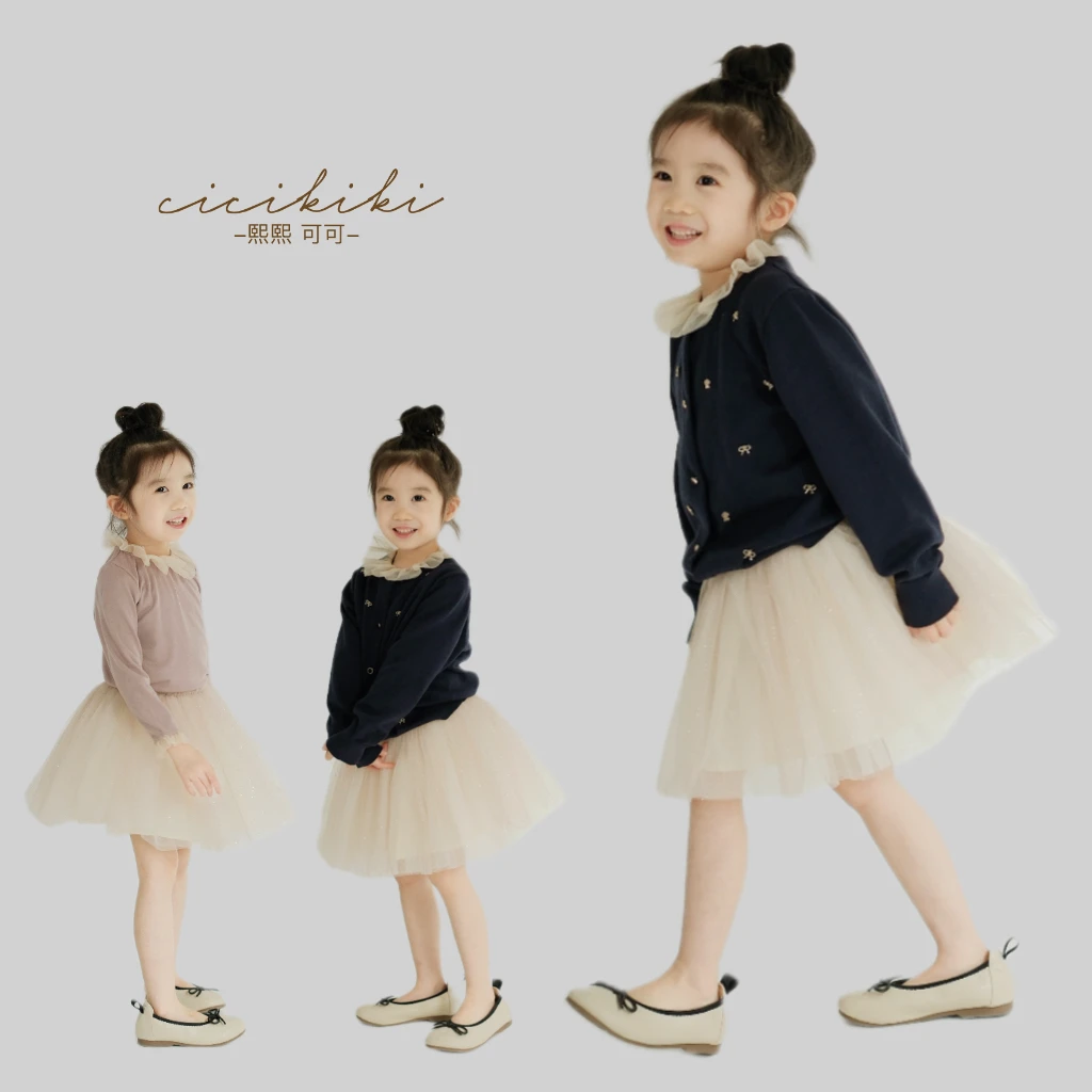 m【琪纳拉】女童童装百搭优雅洋气针织毛衣外套 熙熙可可WT2508