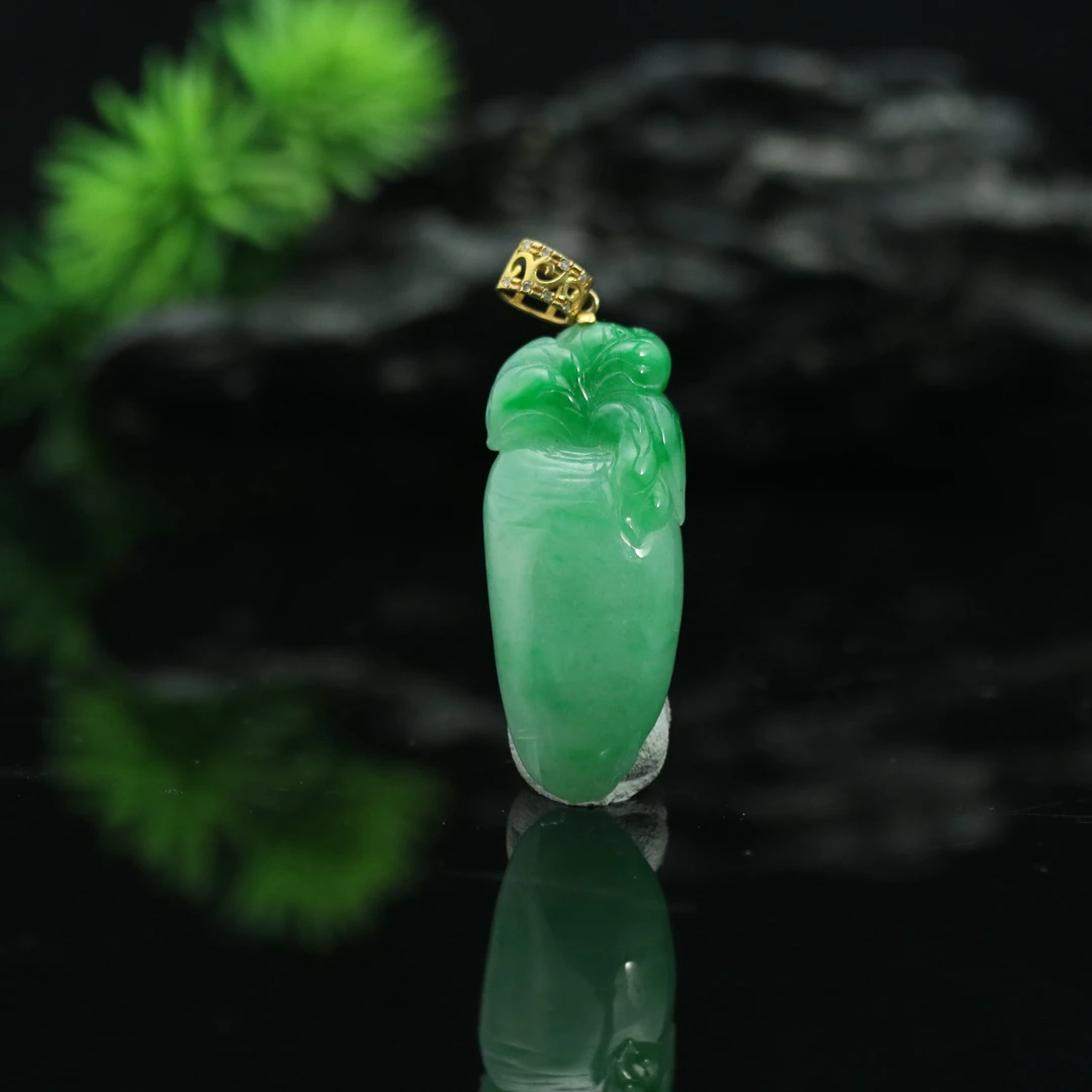 FC17天然缅甸翡翠A货18k绿吊坠/401304/保利厦门拍卖