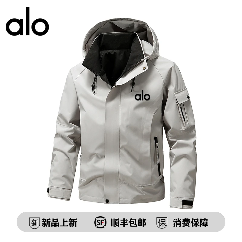 【官方奥特莱斯】alo潮牌 秋季美式休闲时尚百搭连帽冲锋夹克外套男