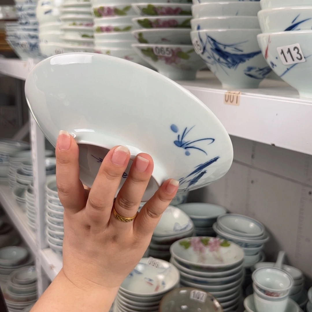 微瑕手绘7寸玉兰盘（随机图案单只装）
