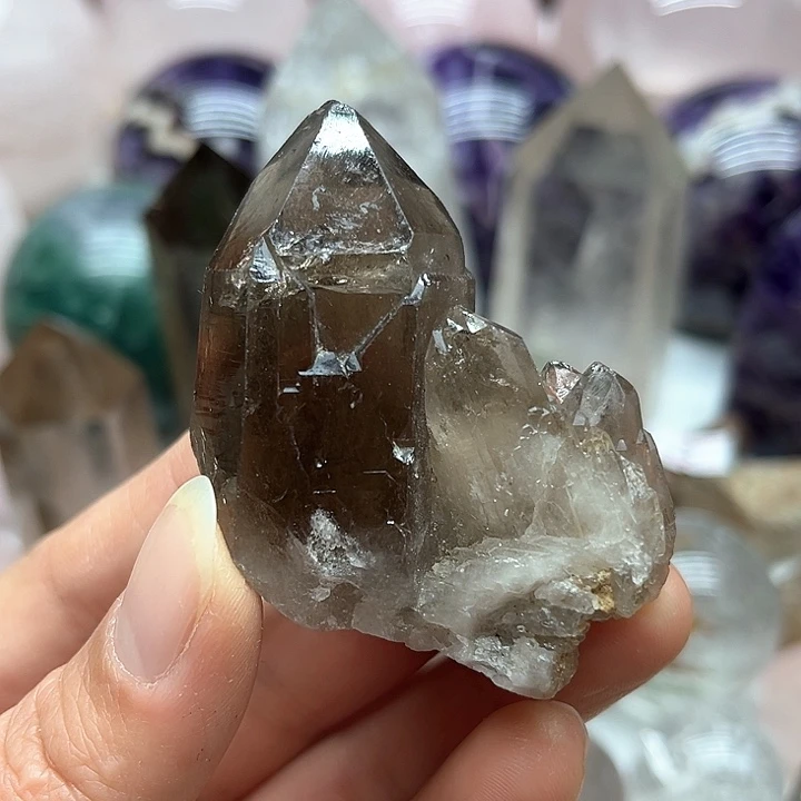 烟晶68克茶水晶原石矿标未镶嵌