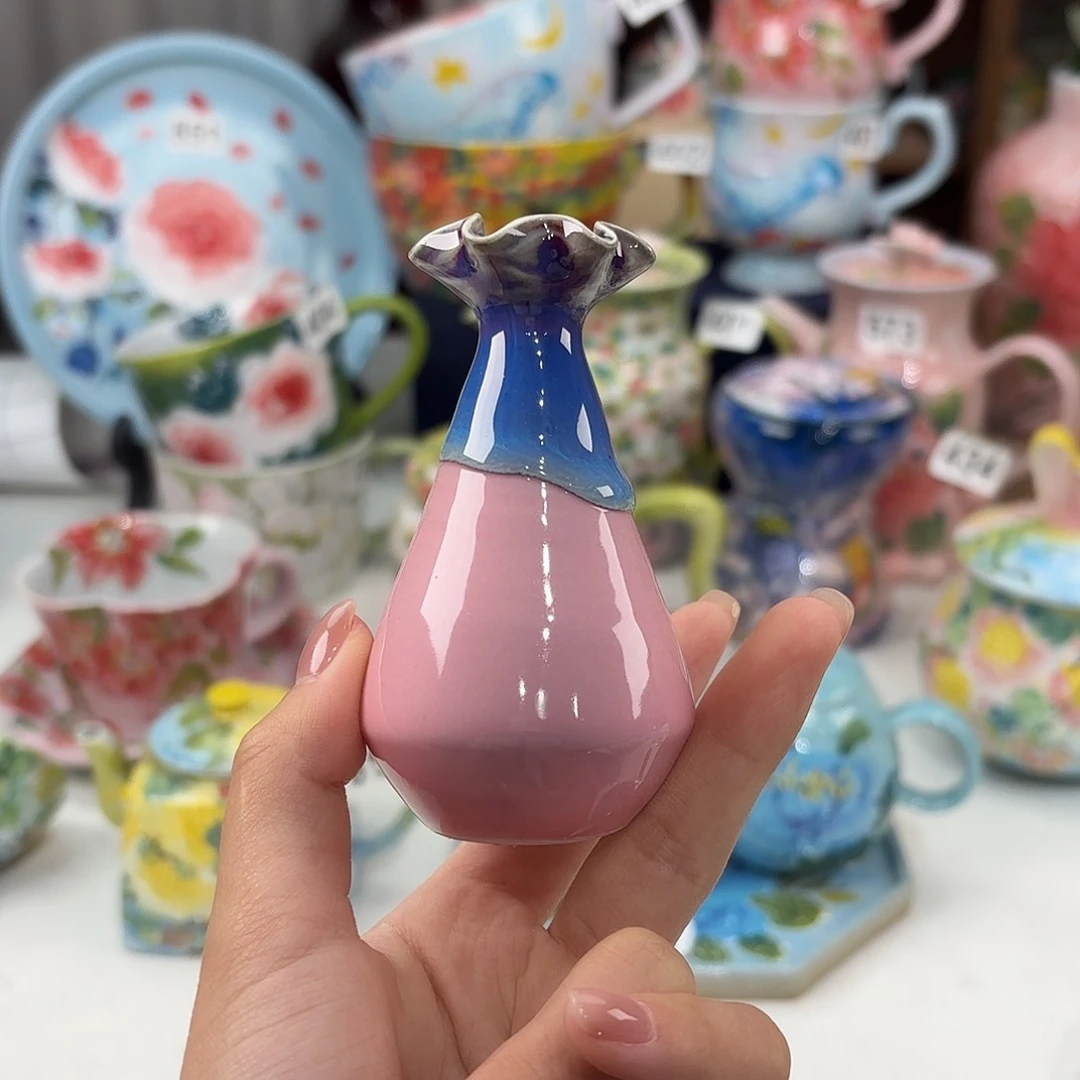 景德镇手绘高温釉下彩陶瓷茶具我