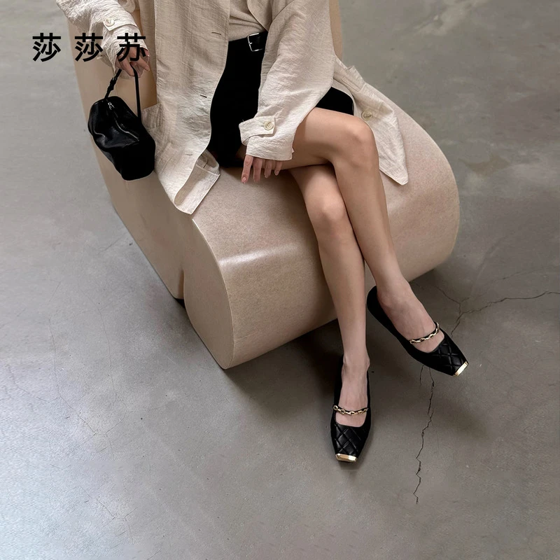 【幸运链】莎莎苏一秒入夏玛丽珍女鞋一脚蹬芭蕾舞单鞋ZA65110-50