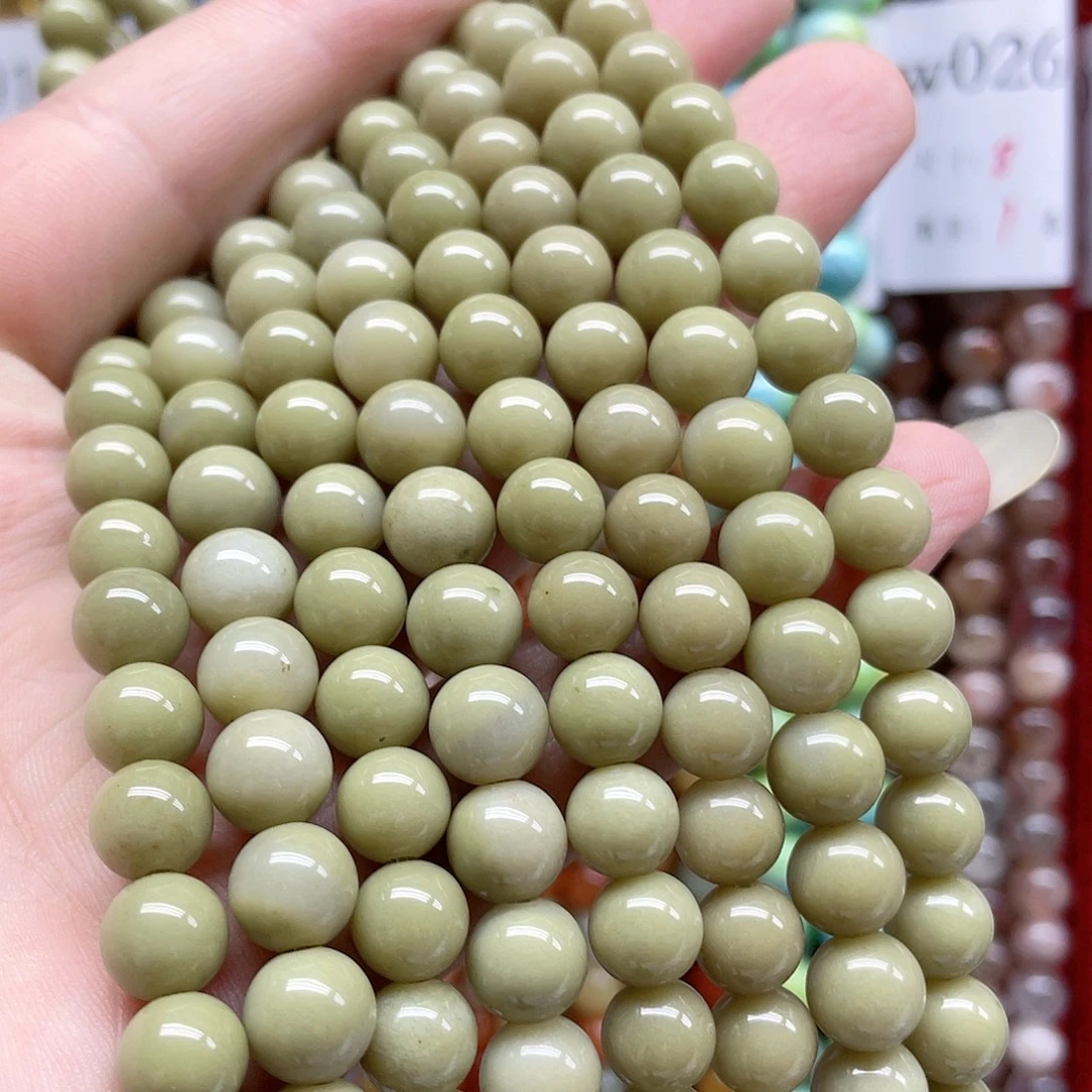 合金玛瑙/玉髓珠宝半成品牛油果阿拉善8mm一条