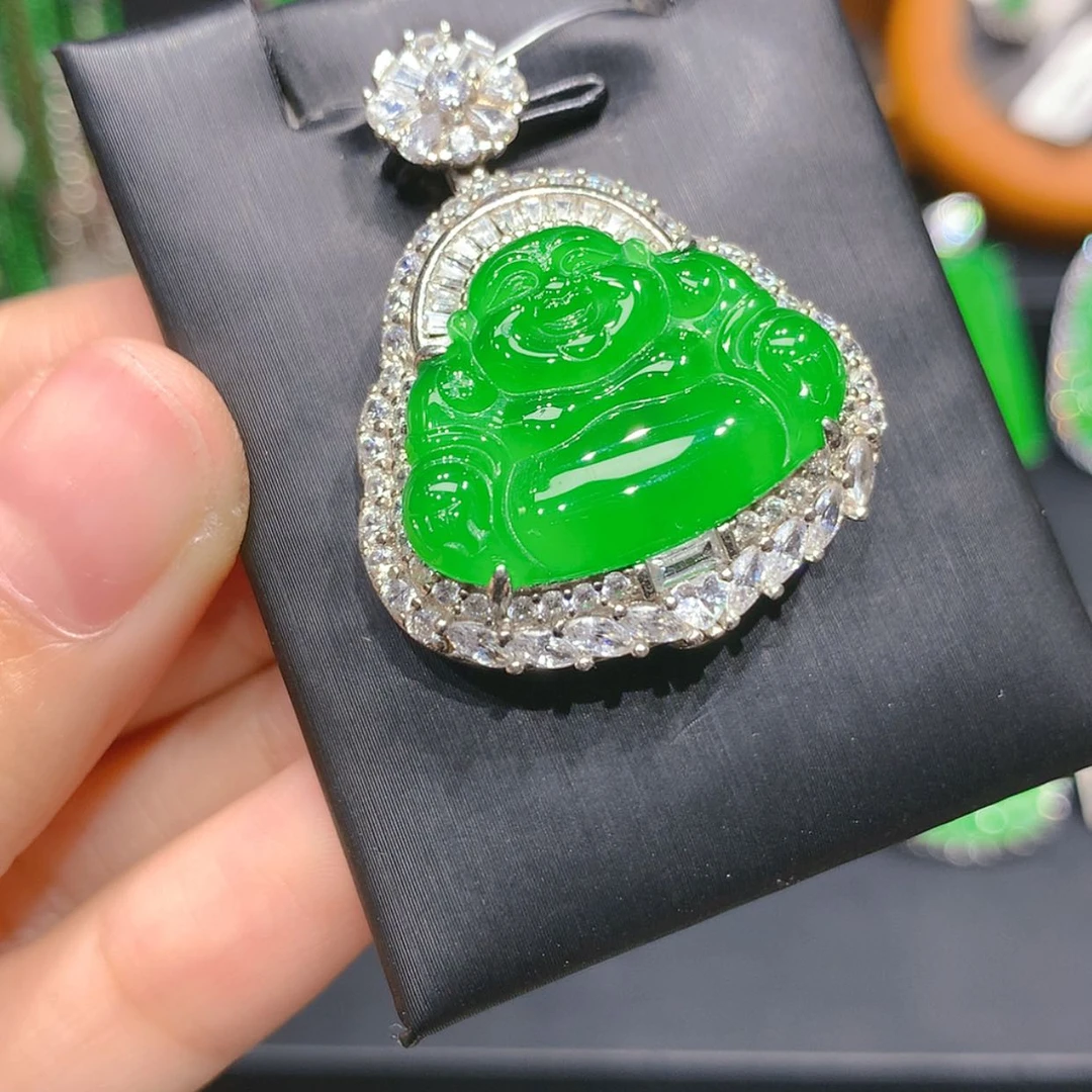 【闪购商品】颈饰银S925镶嵌翡翠3柒姐