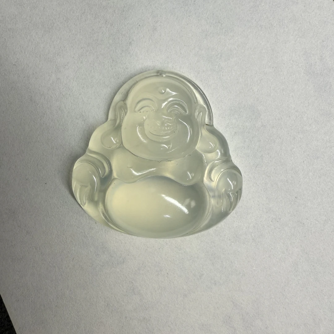 岫玉白冰佛体吊坠