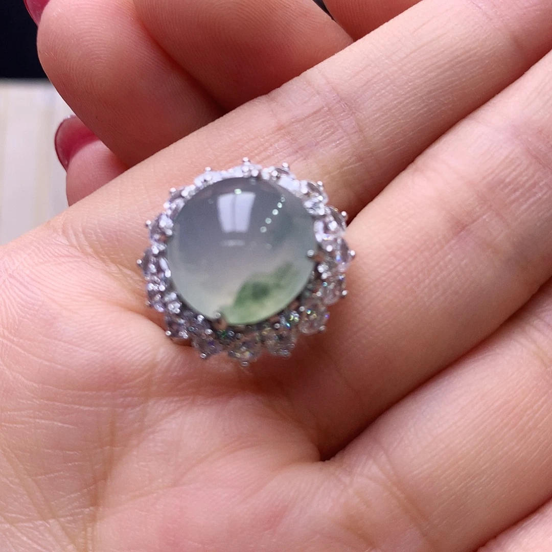 翡翠银S925镶嵌戒指06