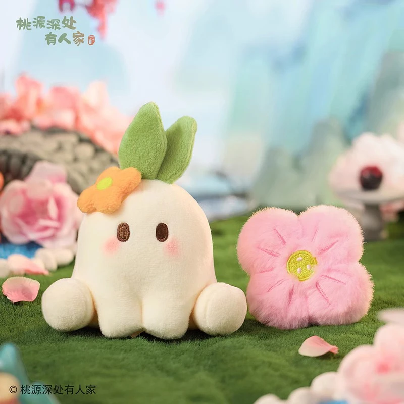 【开盒不退不H】桃源深处有人家桃源食记系列蹲蹲毛绒盲盒潮玩公仔