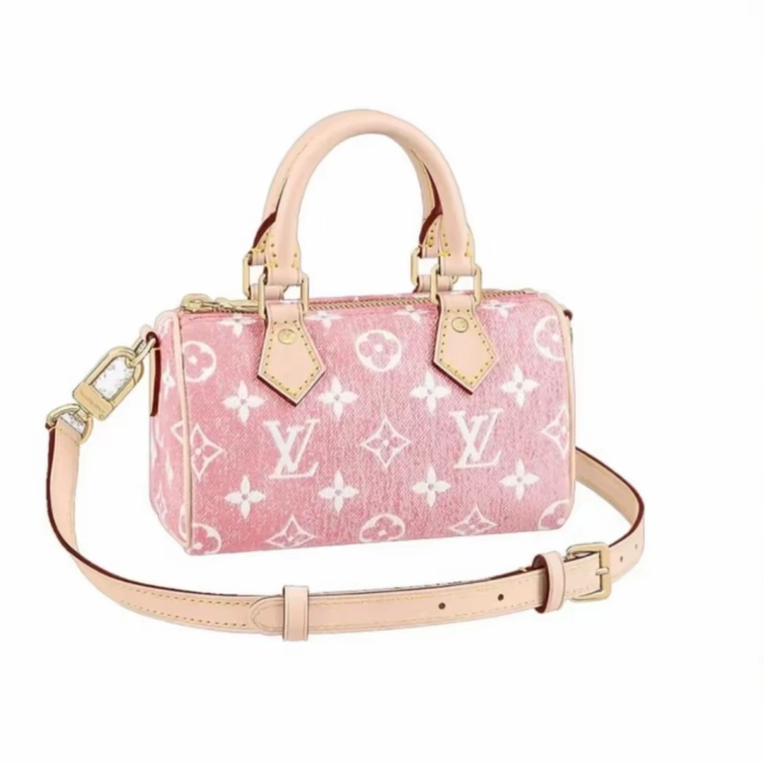 未使用 LouisVuitton/路易威登 speedy nano粉元旦限定单肩包1697