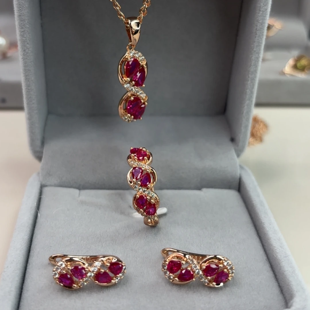 铜合金锆石耳饰 新款麻花卷粉红色耳环