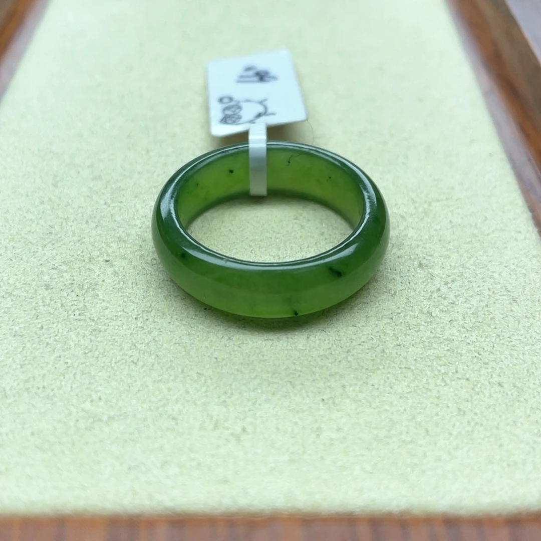 未镶嵌戒指和田玉S**V碧玉宽条22-23码