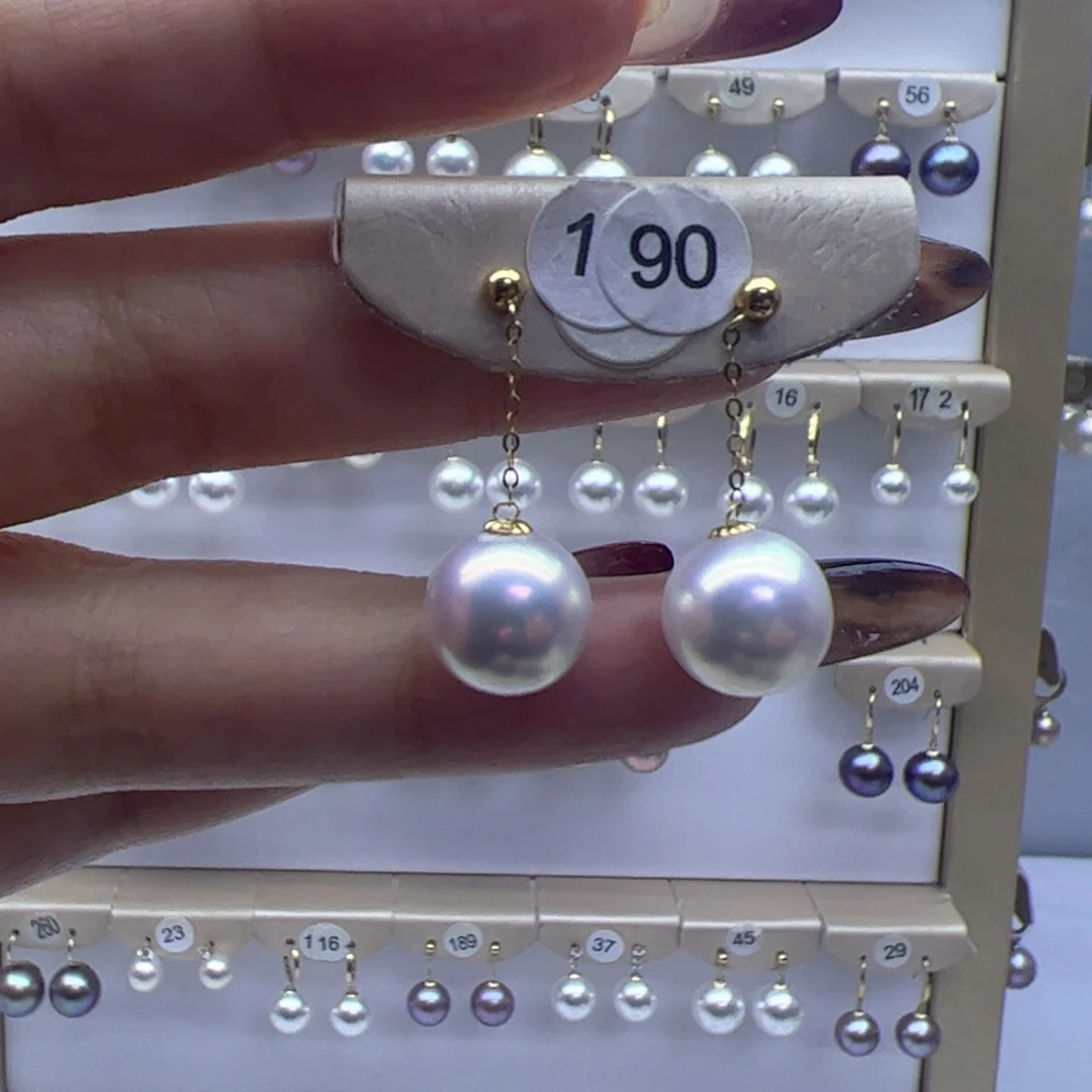 淡水珍珠耳饰18K金镶嵌