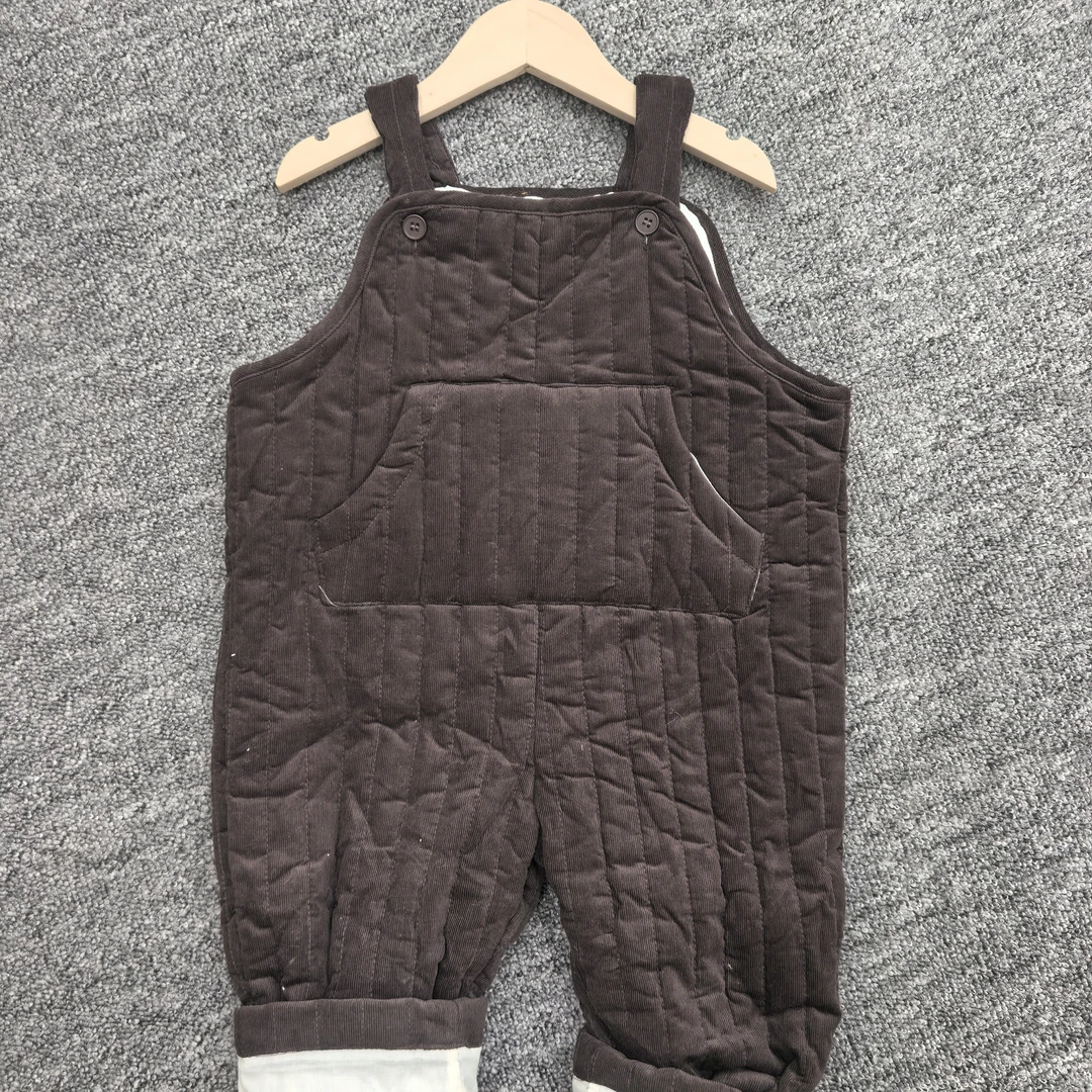 婴儿衣服秋季背带裤两新生薄棉夹棉初生男女宝宝衣服