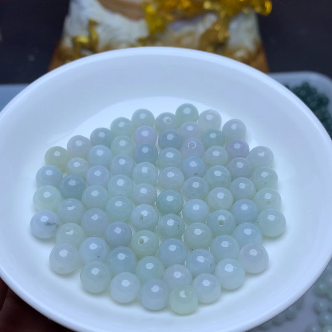 【闪购商品】翡翠手链未镶嵌卡7.6冰晴26个