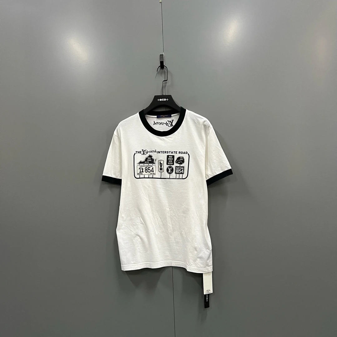 95新 LouisVuitton/路易威登 (ll) 字母logo路标短袖 XL码/103191