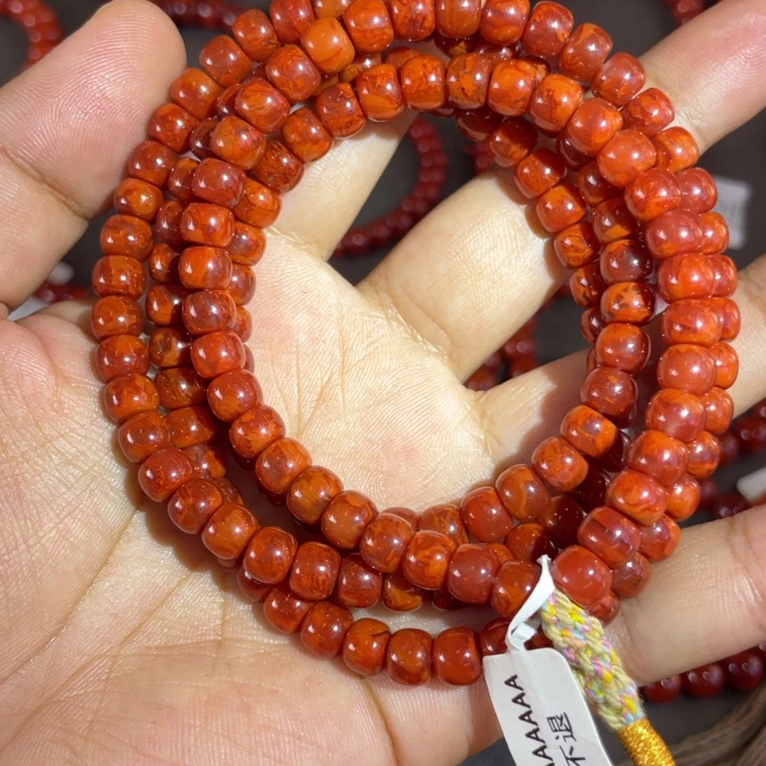 未镶嵌火焰纹108老型南红玛瑙爱***?