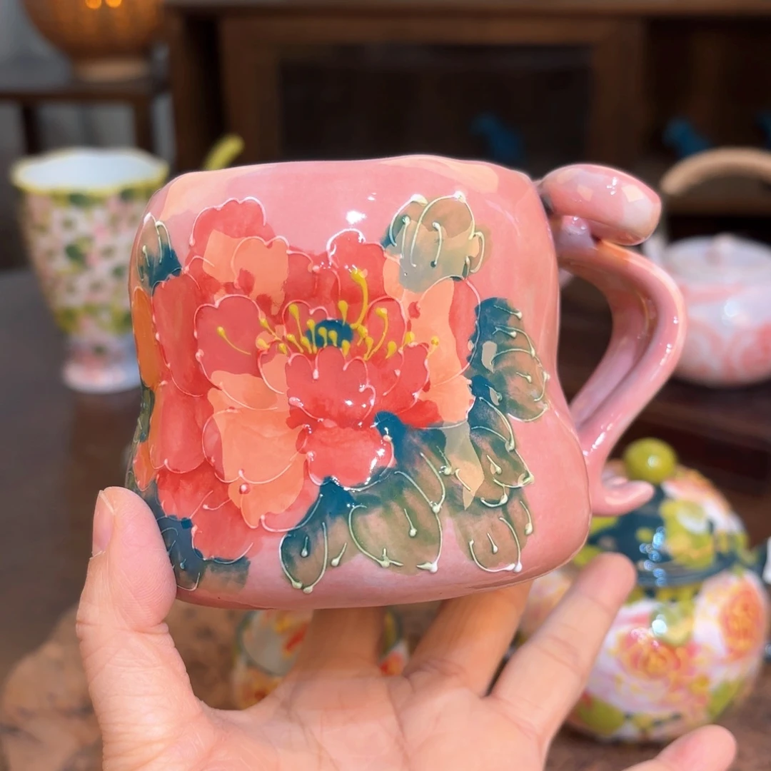 景德镇手绘高温釉下彩陶瓷茶具