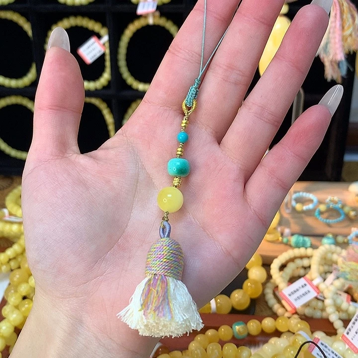 琥珀颈饰未镶嵌蜜蜡吊坠提溜