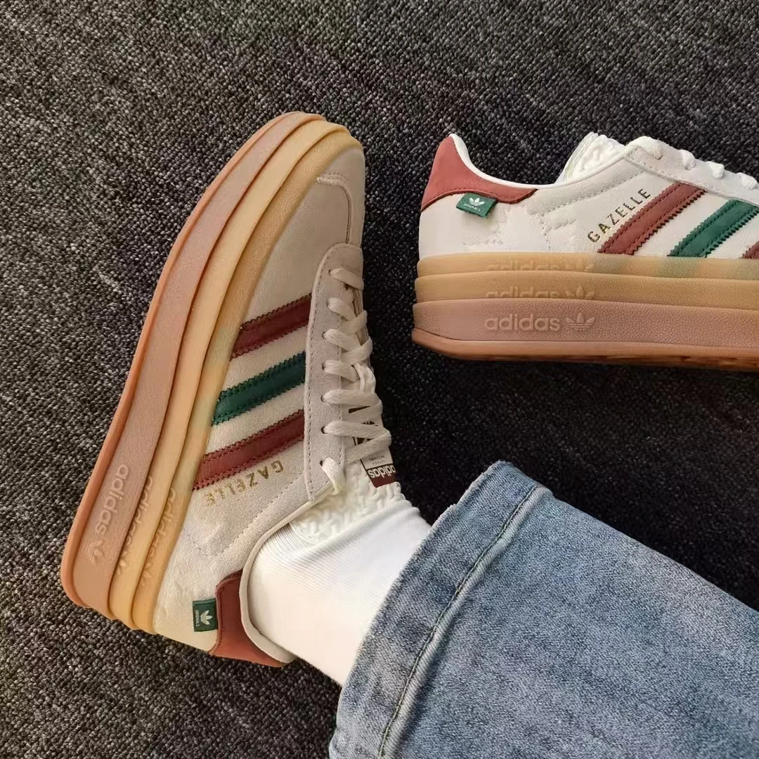 阿迪达斯女子三叶草2025秋季爆款厚底增高低帮德训鞋T头鞋 IG3685