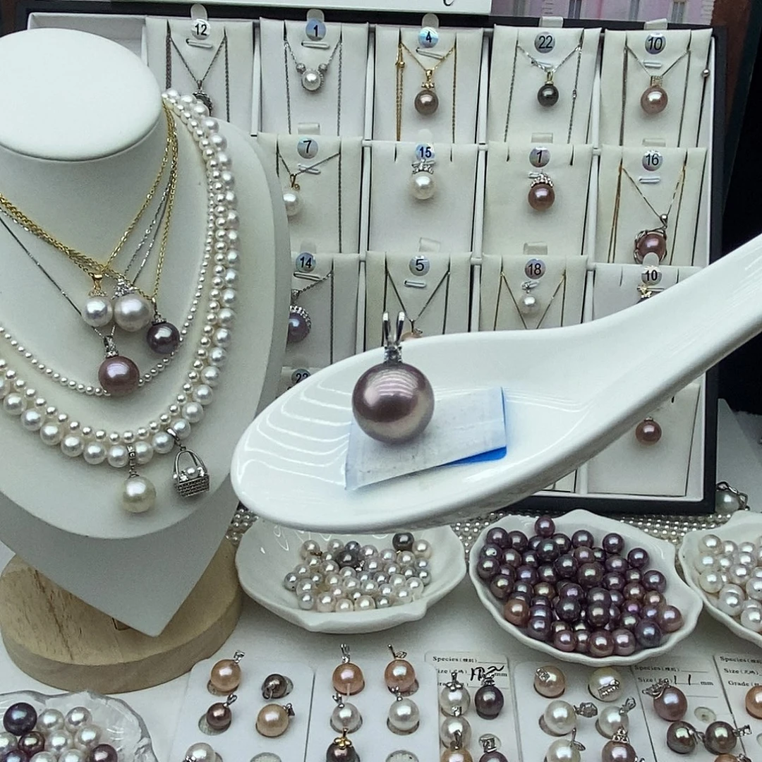 淡水珍珠银S925镶嵌珍珠