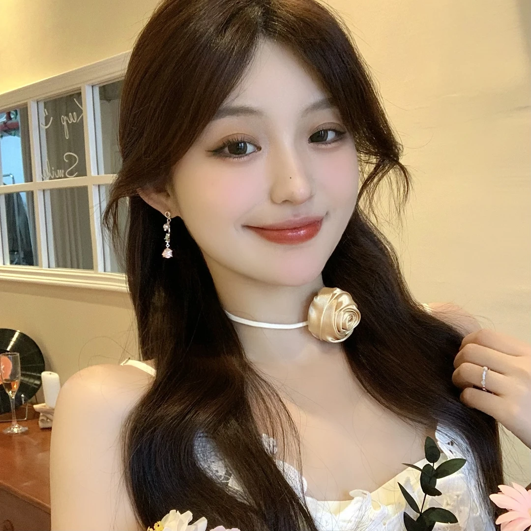 FULL GIRLISH耳环01929粉色玫瑰轻奢耳钉耳饰