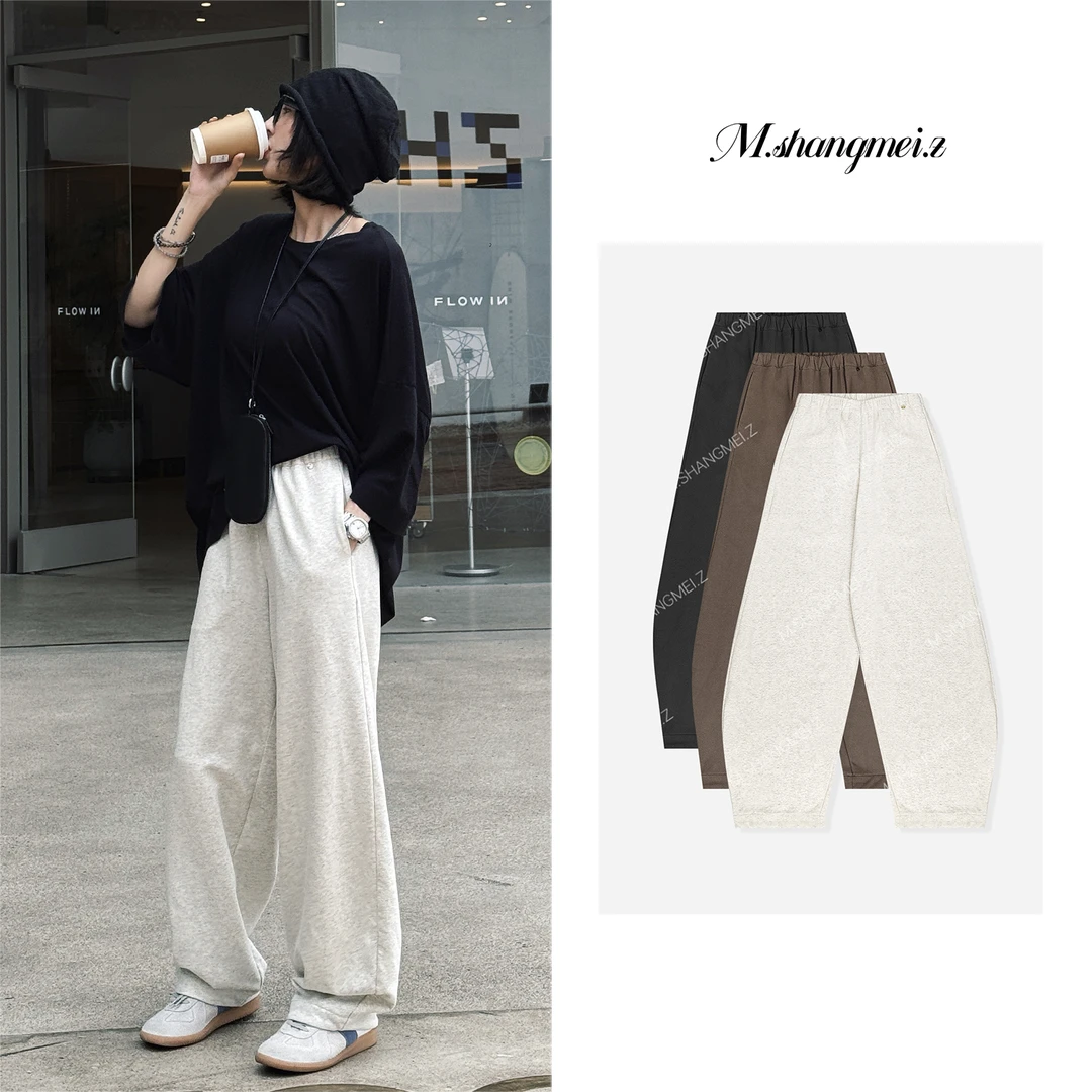 M.SHANGMEI.Z/沐熙【弯刀简卫】美大哥松紧腰弯刀休闲裤X07A2006