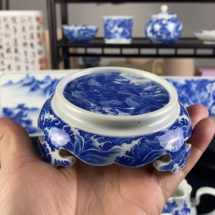 安****景德镇手工手绘青花山水
