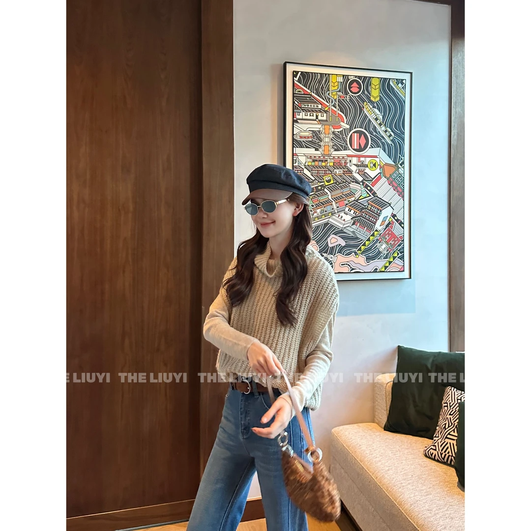 【LIUYI】叠穿堆堆领坎肩马甲针织上衣58316