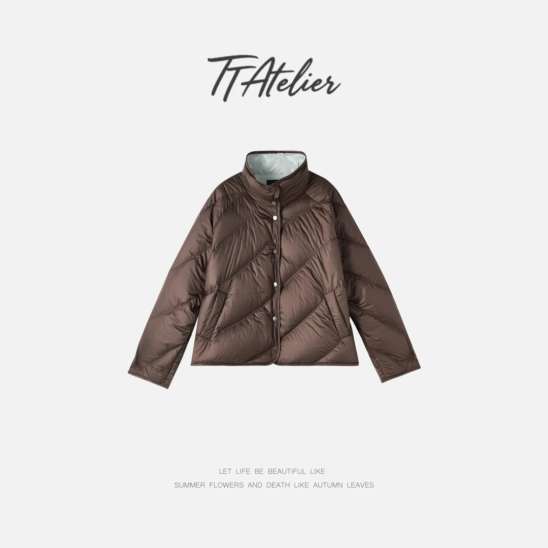 TT设计师【霞染云裳】日系高级感撞色设计白鹅绒羽绒服TT191648