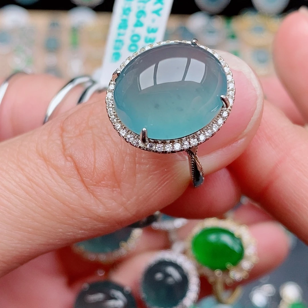 银S925镶嵌戒指翡翠