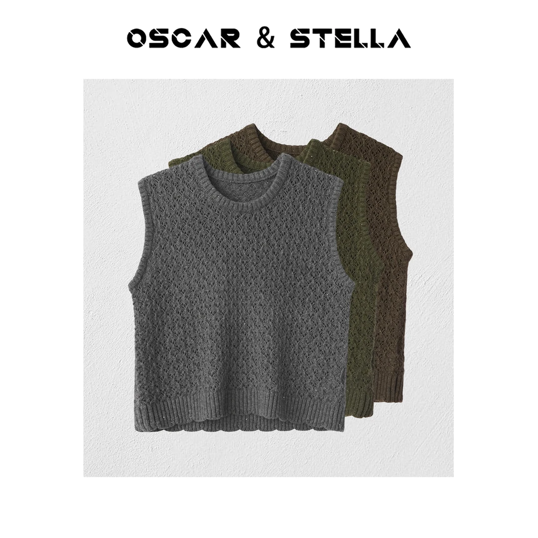 OSCAR&STELLA【常春藤】无袖圆领秋冬长袖百搭针织衫马甲34-9167