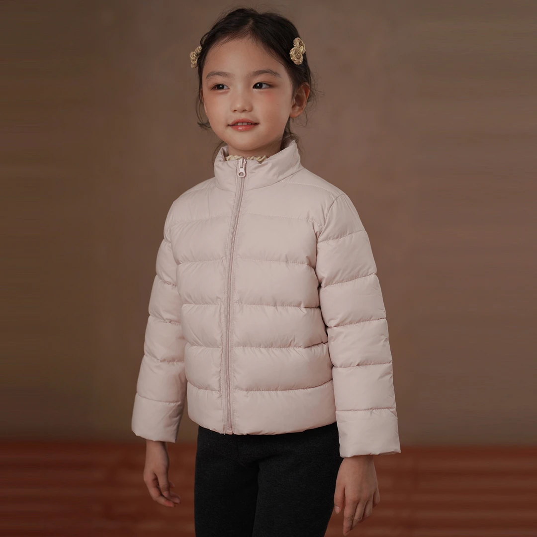 哈齿童装冬季女童羽绒外套轻薄甜美粉色羽绒内胆女孩校服内搭神器
