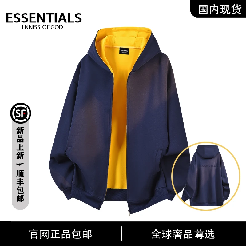 ESSENTIALS LNNISS 连帽开衫卫衣男宽松休闲美式休闲外套