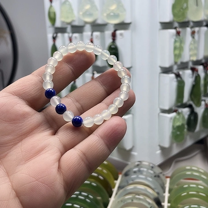 合金蛇纹石玉手链