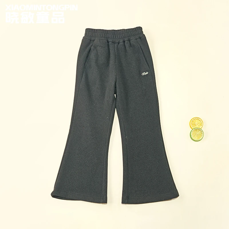 童装女童喇叭裤秋冬新款儿童加厚休闲裤一条过冬裤子3C5398