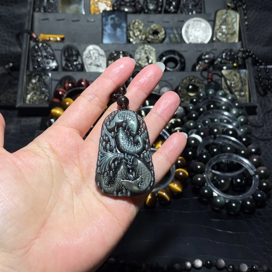 黑曜岩珠宝奇石未镶嵌路*人