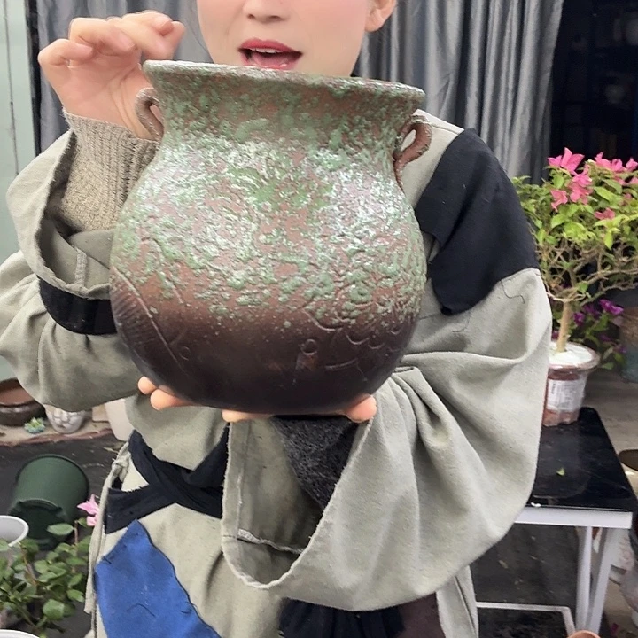 17×21 -粗陶花盆有孔-买买买