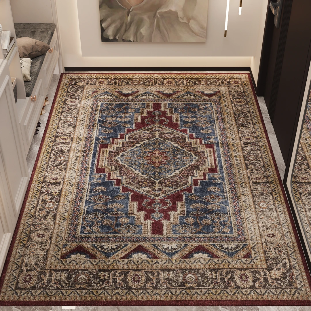 忘忧虫波斯风入户门垫免洗耐脏防滑轻奢玄关脚垫可裁剪进门地毯