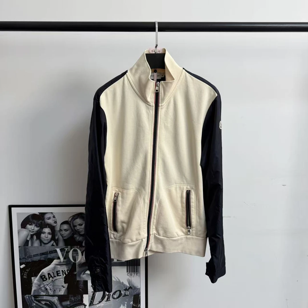 99新 MONCLER 蓝白拼接尼龙拉链外套/M