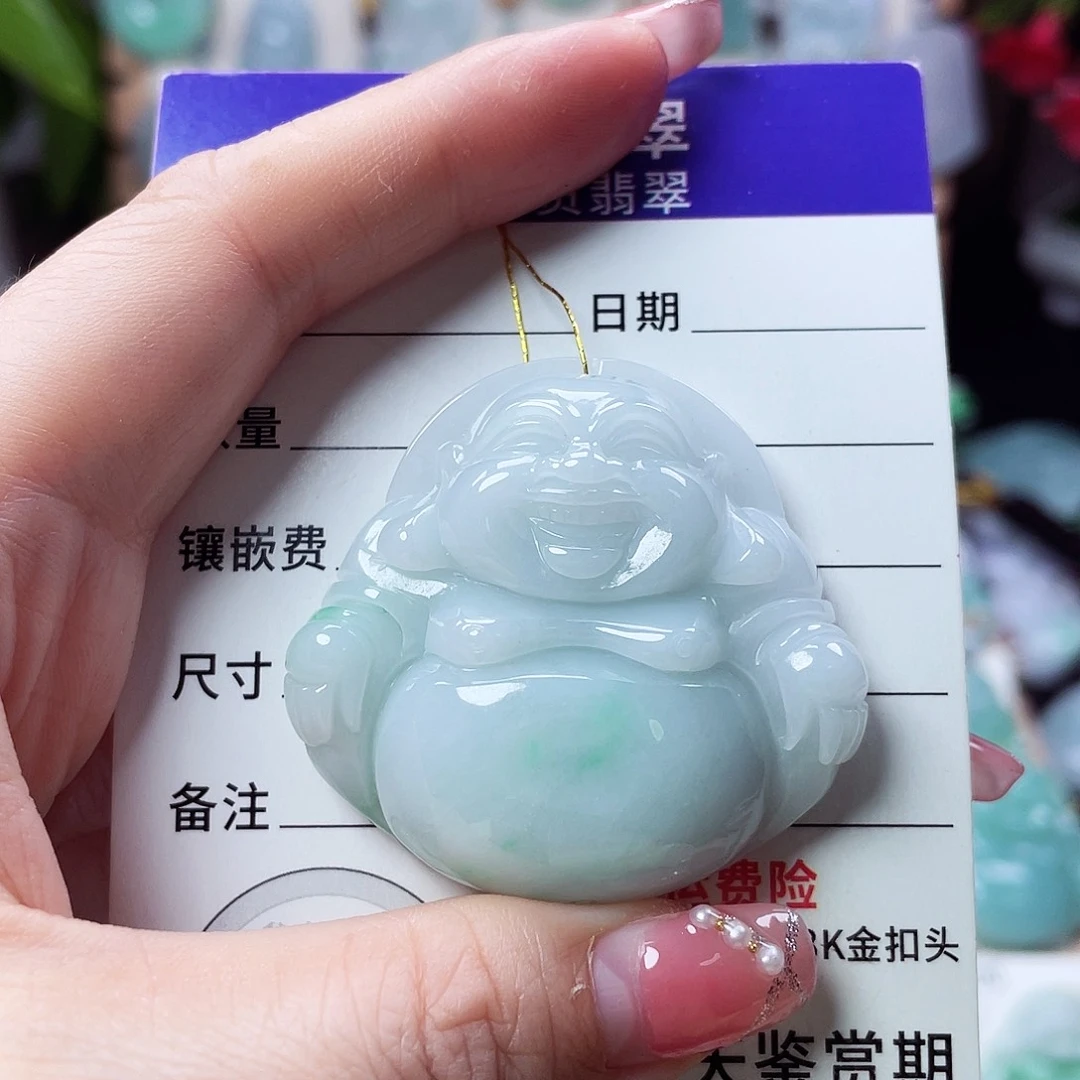 翡翠未镶嵌颈饰佛公37