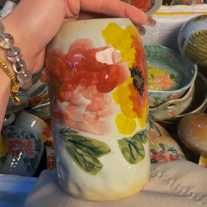 瓷片景德镇陶瓷手工手绘高温釉下瓷