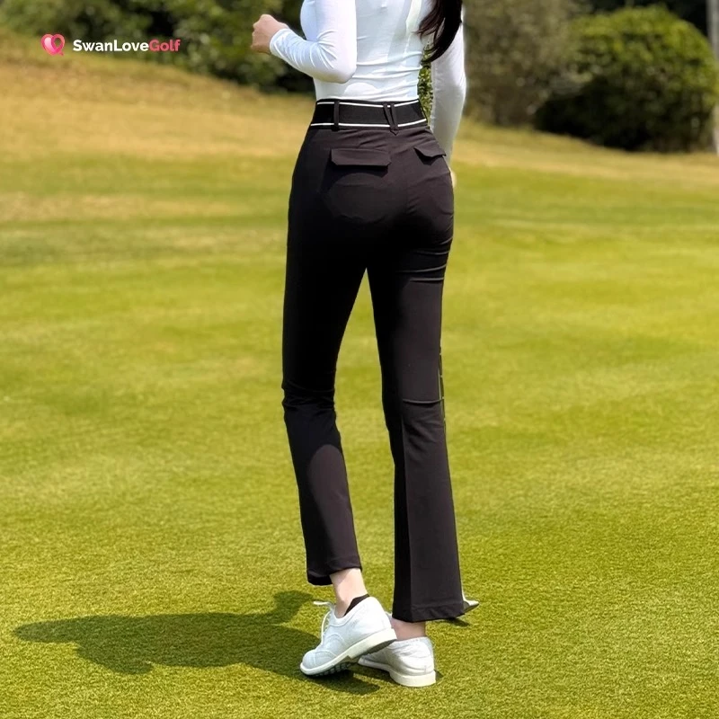 秋冬高尔夫春夏直筒裤女窄版直筒裤显瘦遮肉高弹运动裤遮肉显瘦