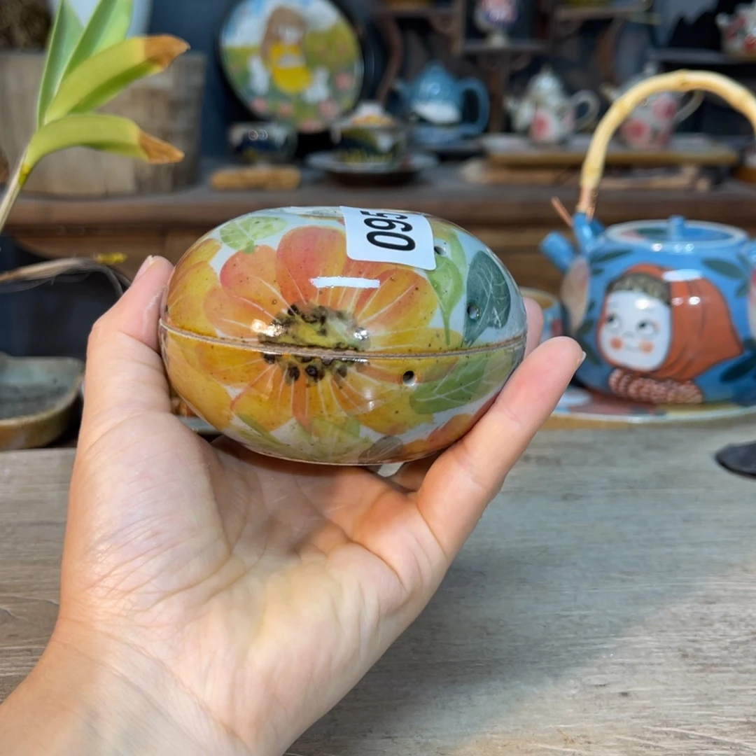 壶素浅陶瓷手工手绘