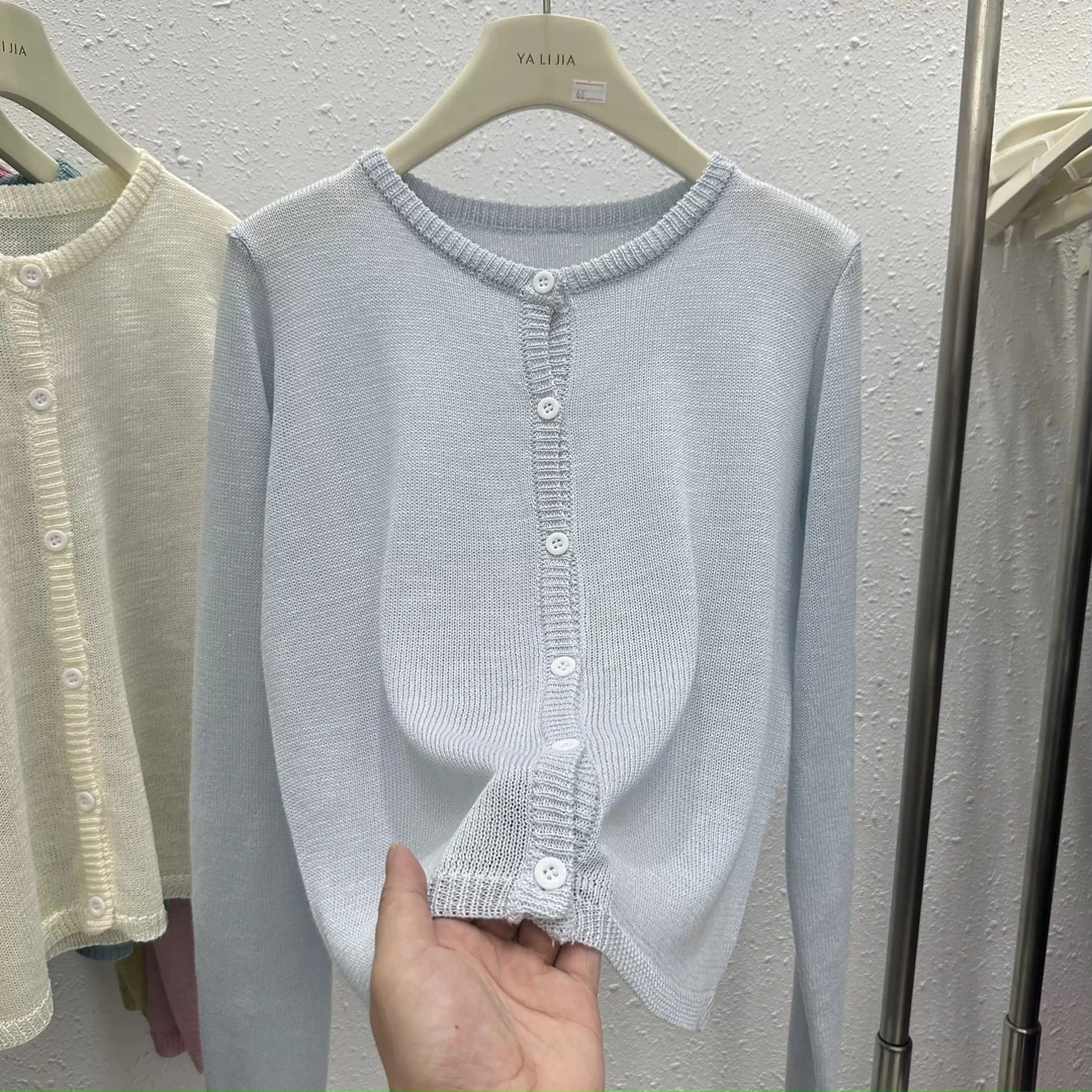 和纸纱开衫女款春秋款