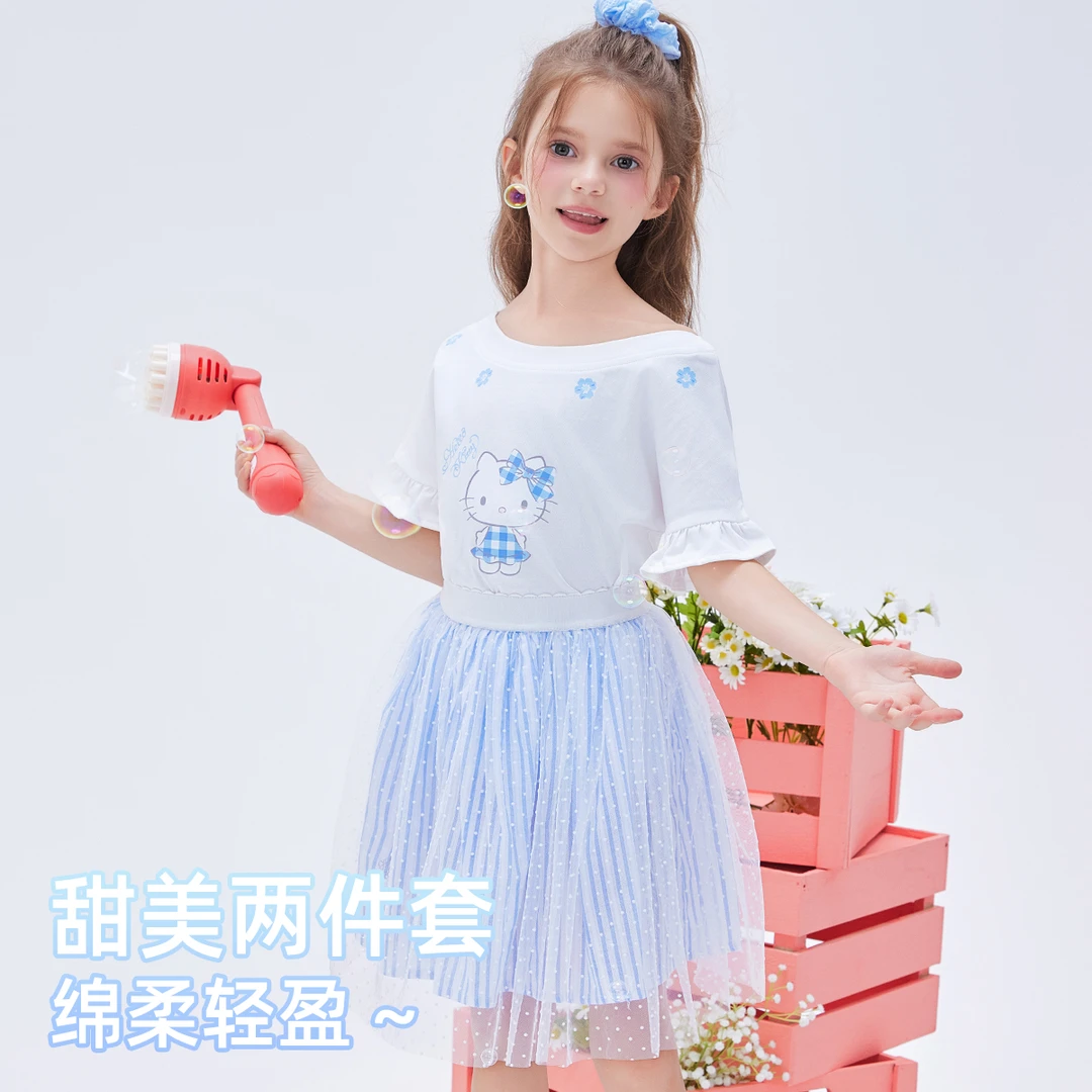 女童夏季套装2025款洋气小女孩甜美儿童两件套CS840015