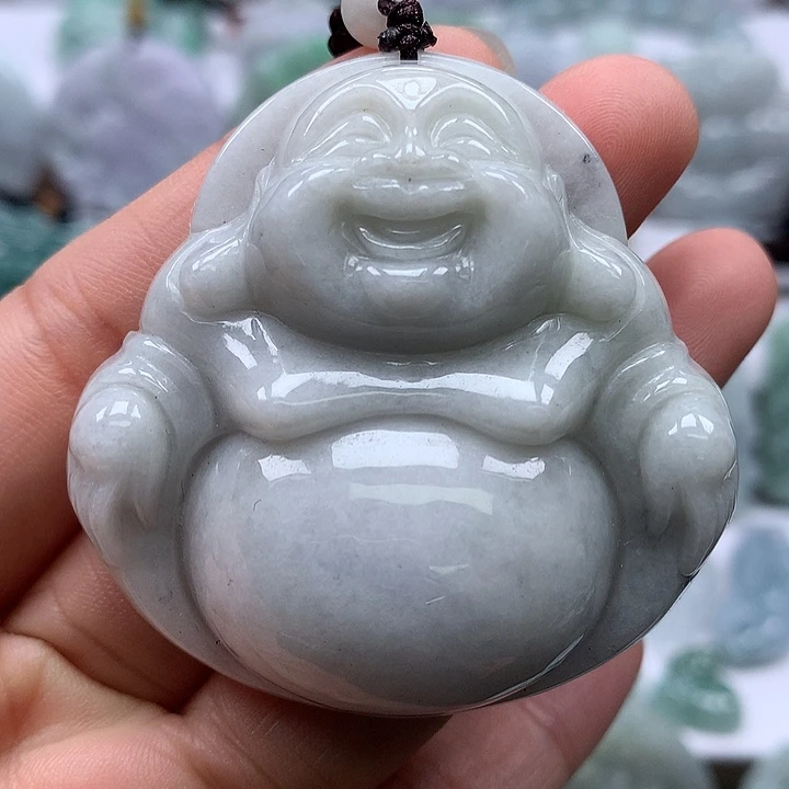 翡翠未镶嵌颈饰大佛福利洒乌鸡料卡厚13+