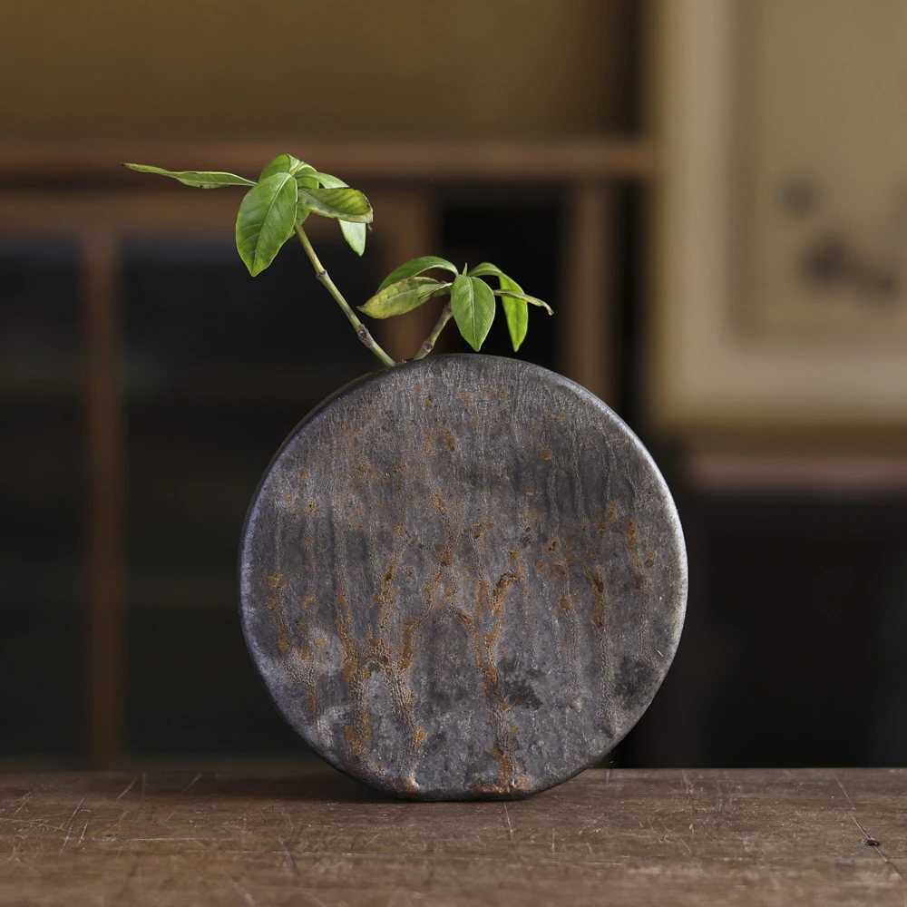 【遇见】灰念家用室用茶具茶桌摆件-破晓花器鎏金（Q1593）