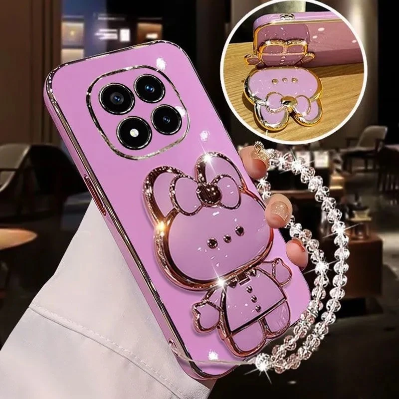 适用红米Note15pro手机壳5G补妆镜带支架硅胶套防摔软壳手链全包