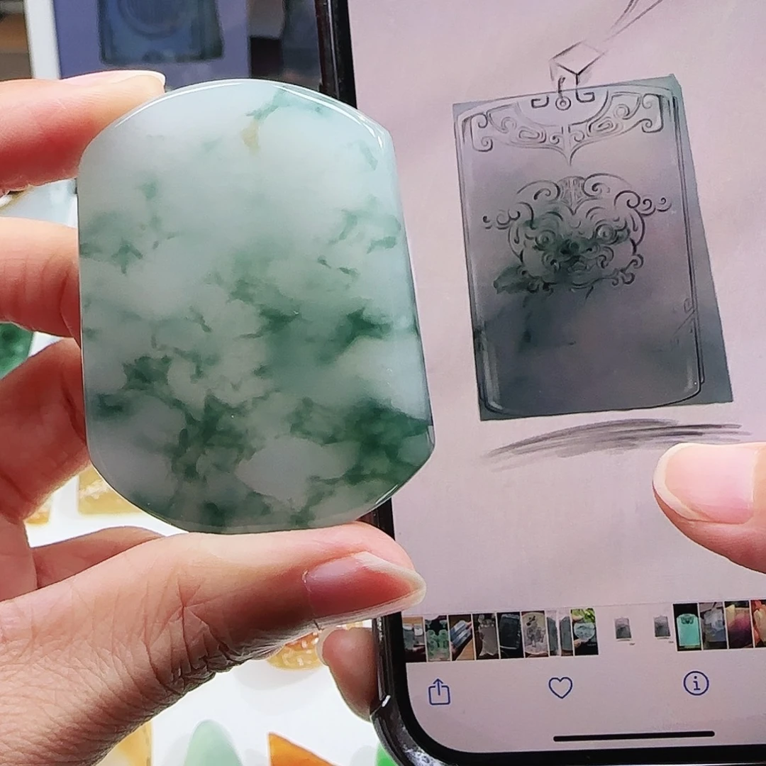 定制翡翠未镶嵌缅甸翡翠挂件